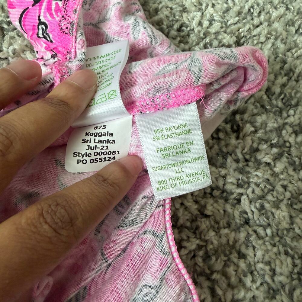 Lilly Pulitzer Pink Breast Cancer Ribbon Pajama Pant - Picture 2 of 4